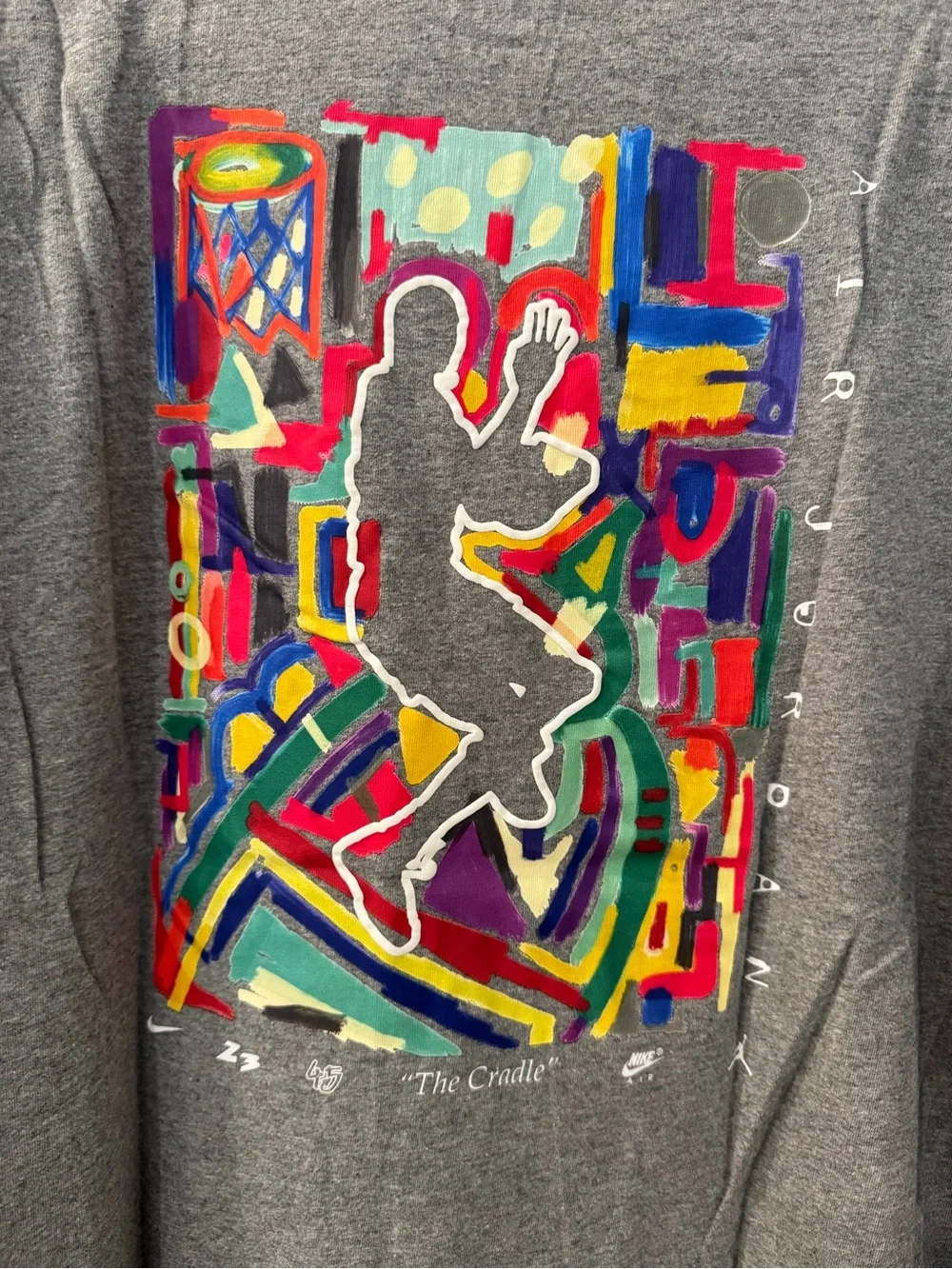 Jordan Grey Tee with Red Jumpman Logo